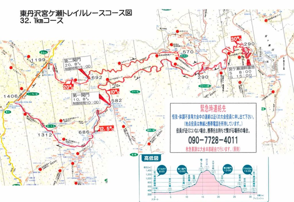 Higashi Tanzawa Miyagase Trail Race map - 3776D