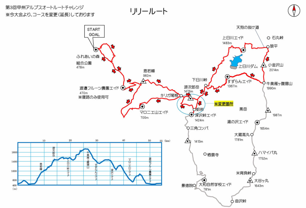 Koshu Alps Haute Route Challenge Map Middle - 3776D