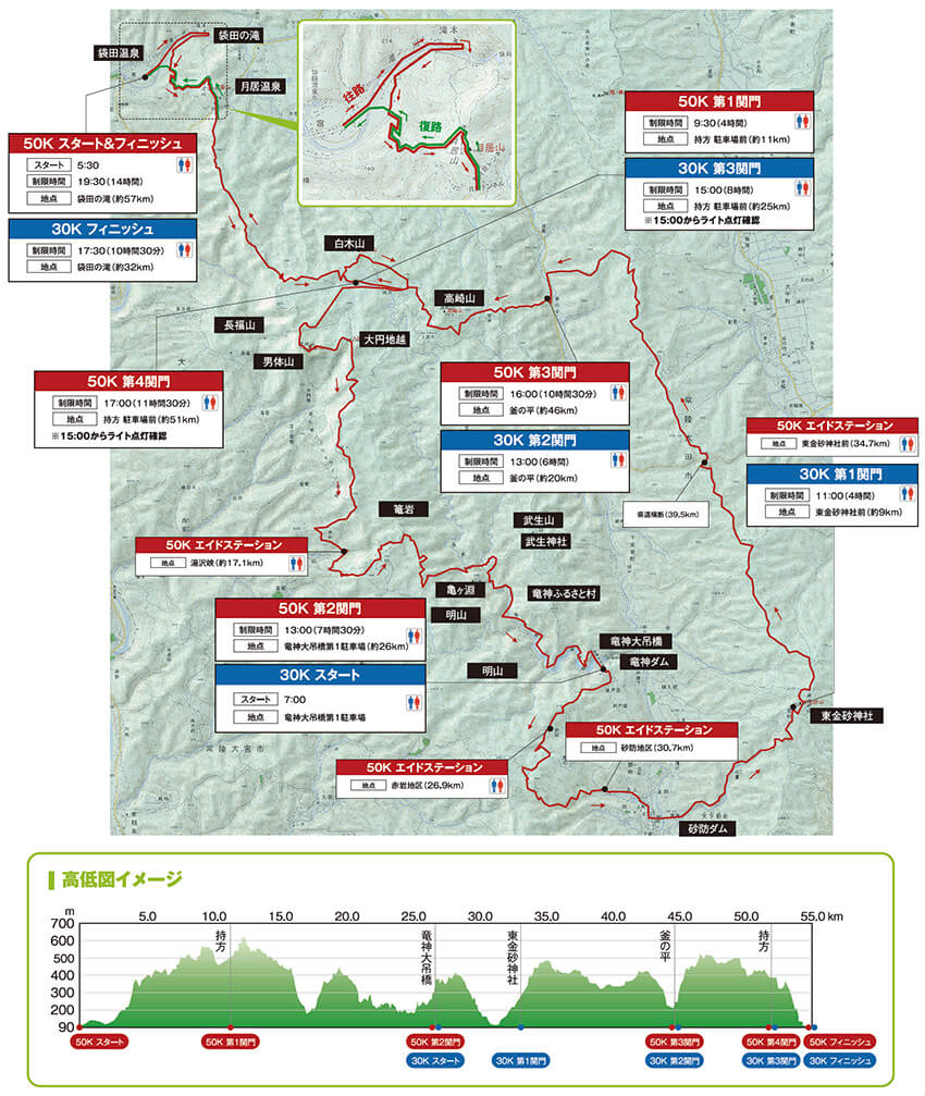 OSJ奥久慈トレイルレース map - 3776D