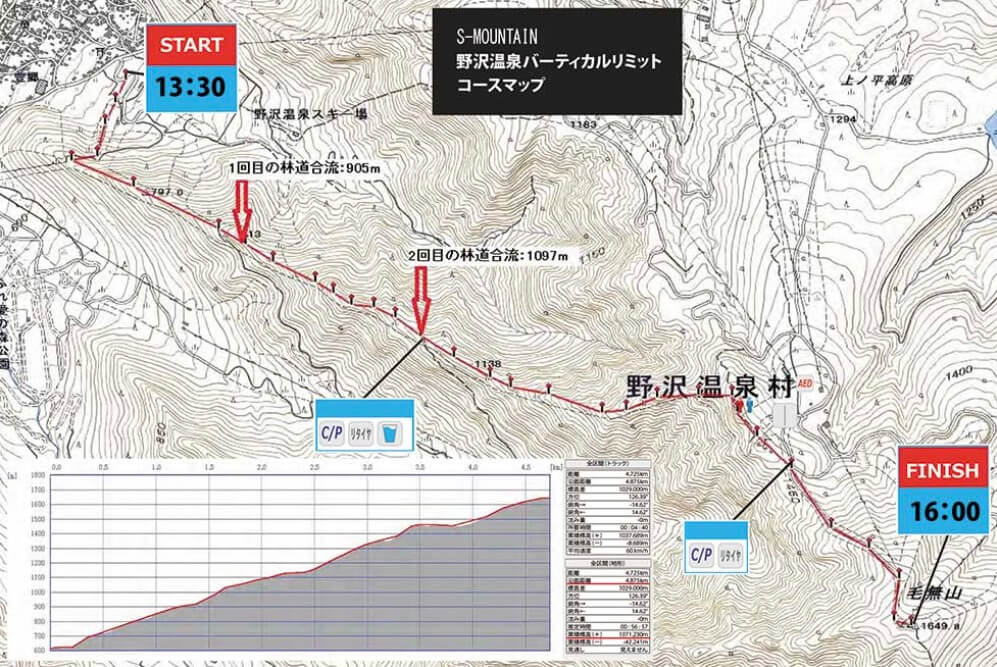 Nozawa Vertical race map - 3776D