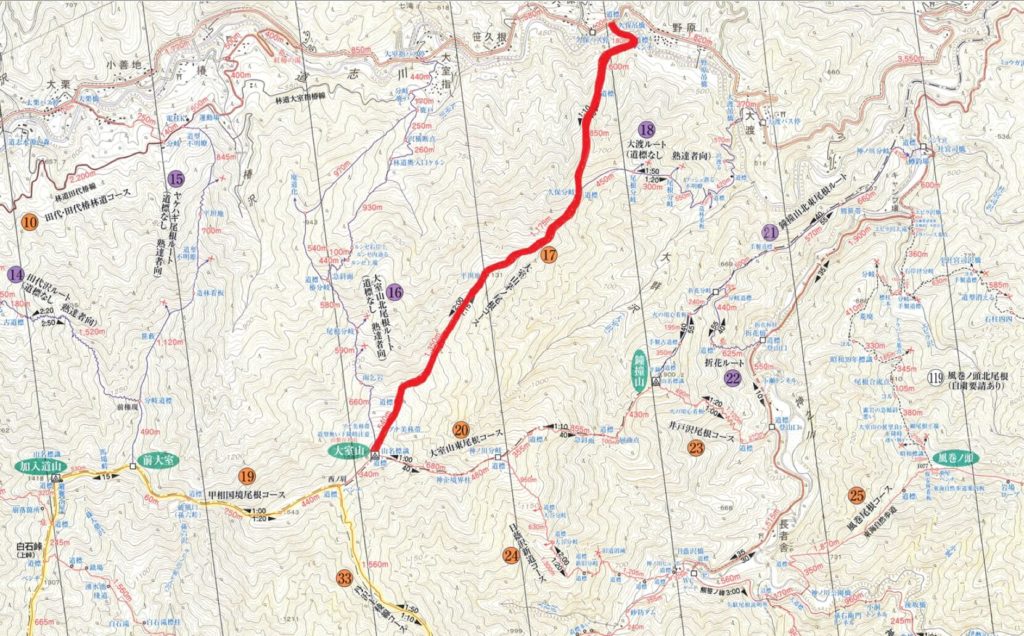 Omuroyama vertical race map - 3776D