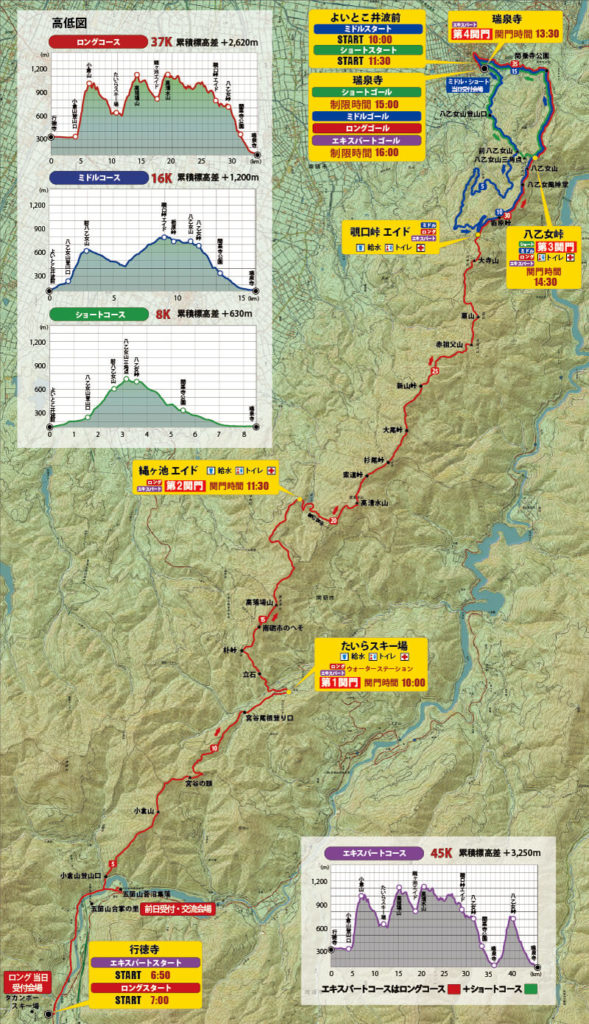 Gokayama Doshumichi Trailrun map - 3776D