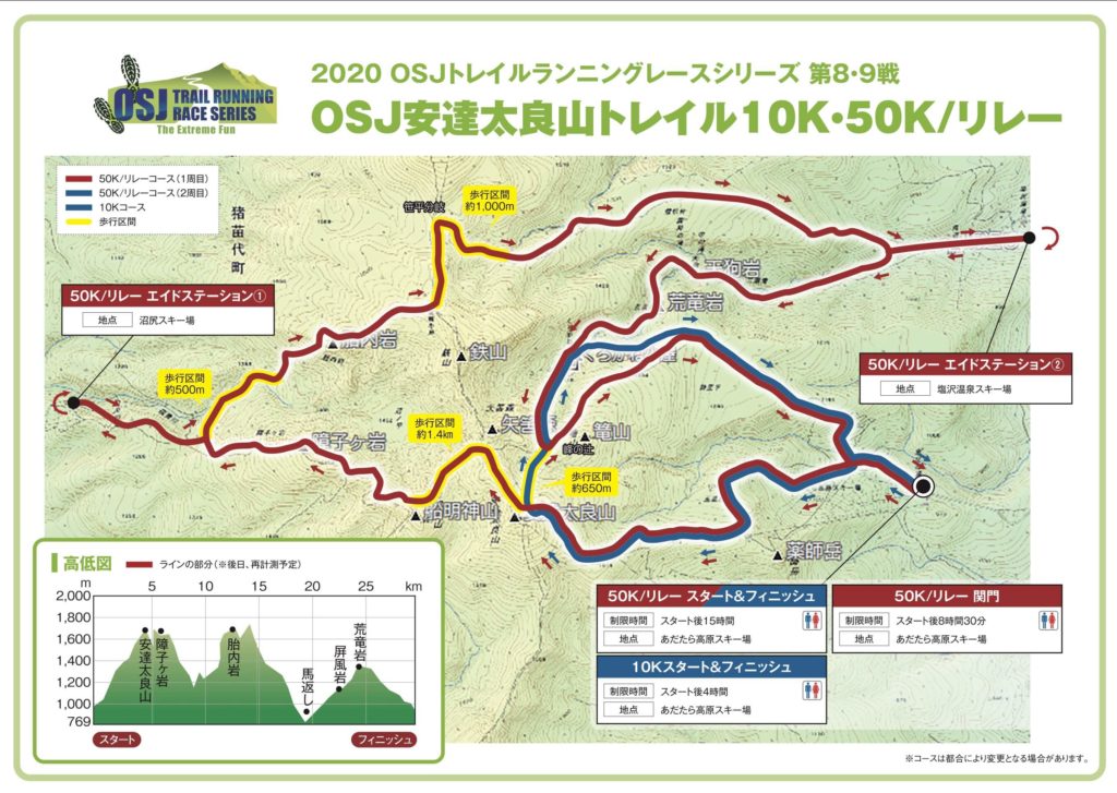 OSJ安達太良山トレイル map - 3776d